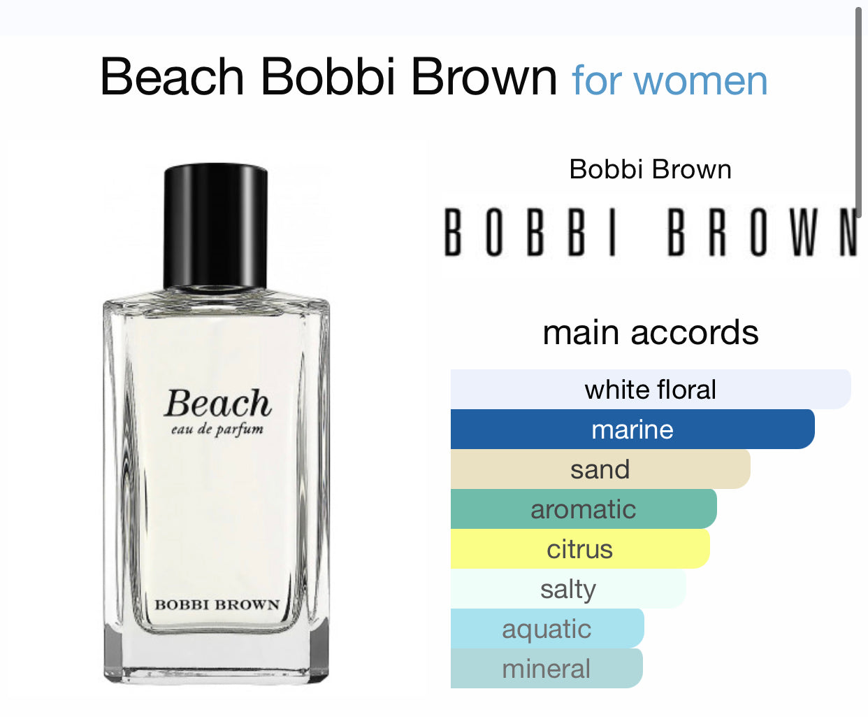 Inspired by Beach Eau De Parfum from Bobbi Brown